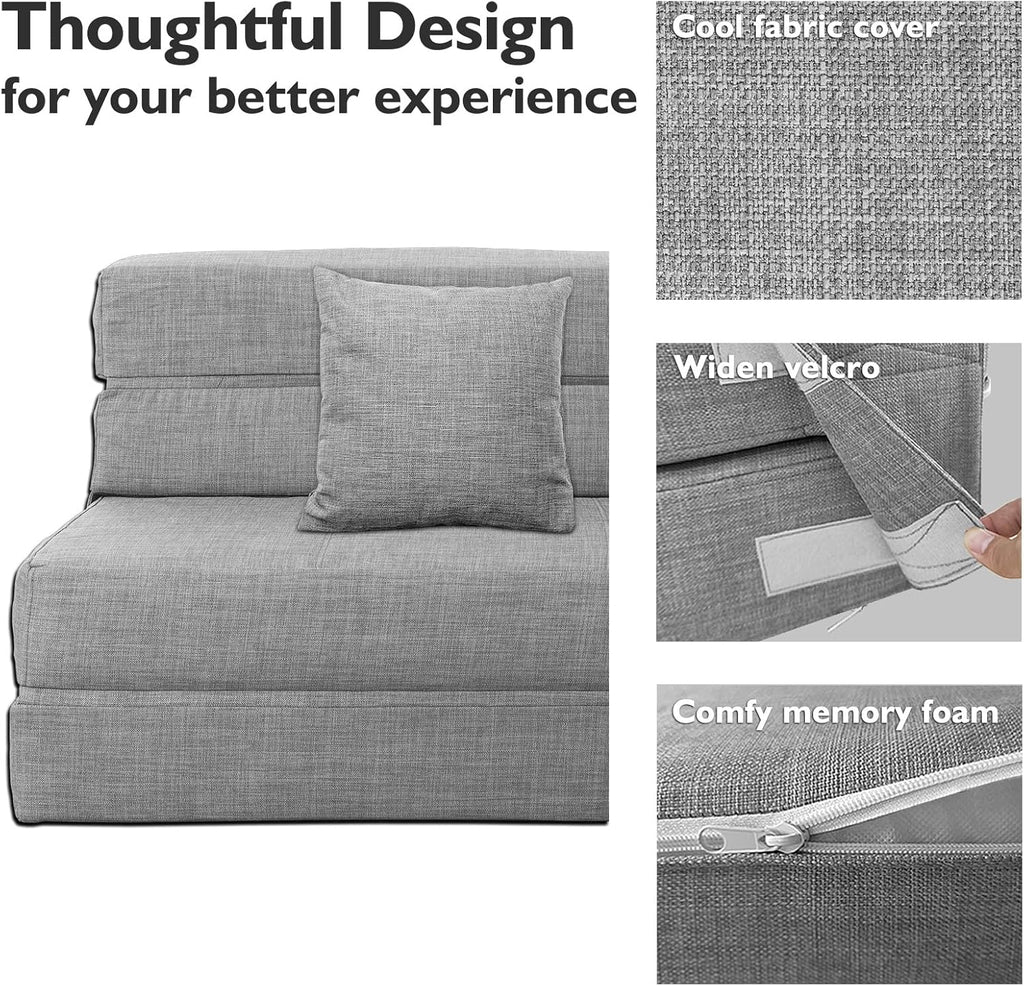 60 inch pull out sofa bed memory foam sofa with 2 pillows futon bed guest bed and pull out sofa