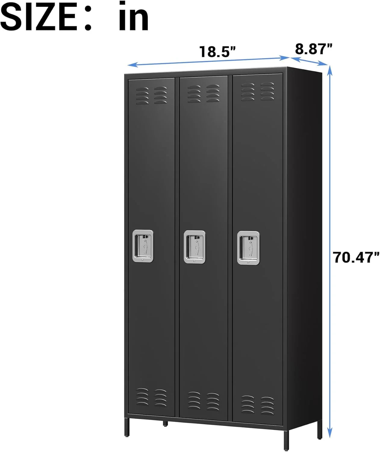 GAOMON Locker for Employees, 6 Doors Locker Cabinet with Hooks, Storage Locker for Home, Office, Gym, School, Assembly Required, Black