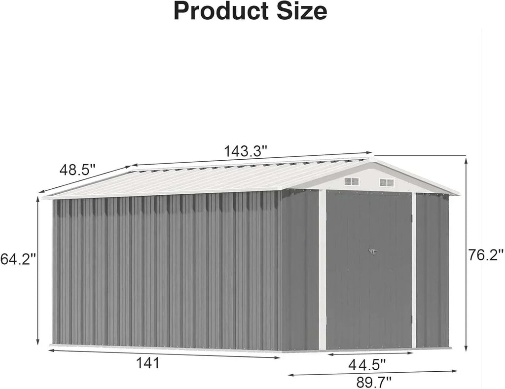 Patiowell 5x3 FT Outdoor Storage Shed Tool Shed with Sloping Roof and Lockable Door Metal Shed