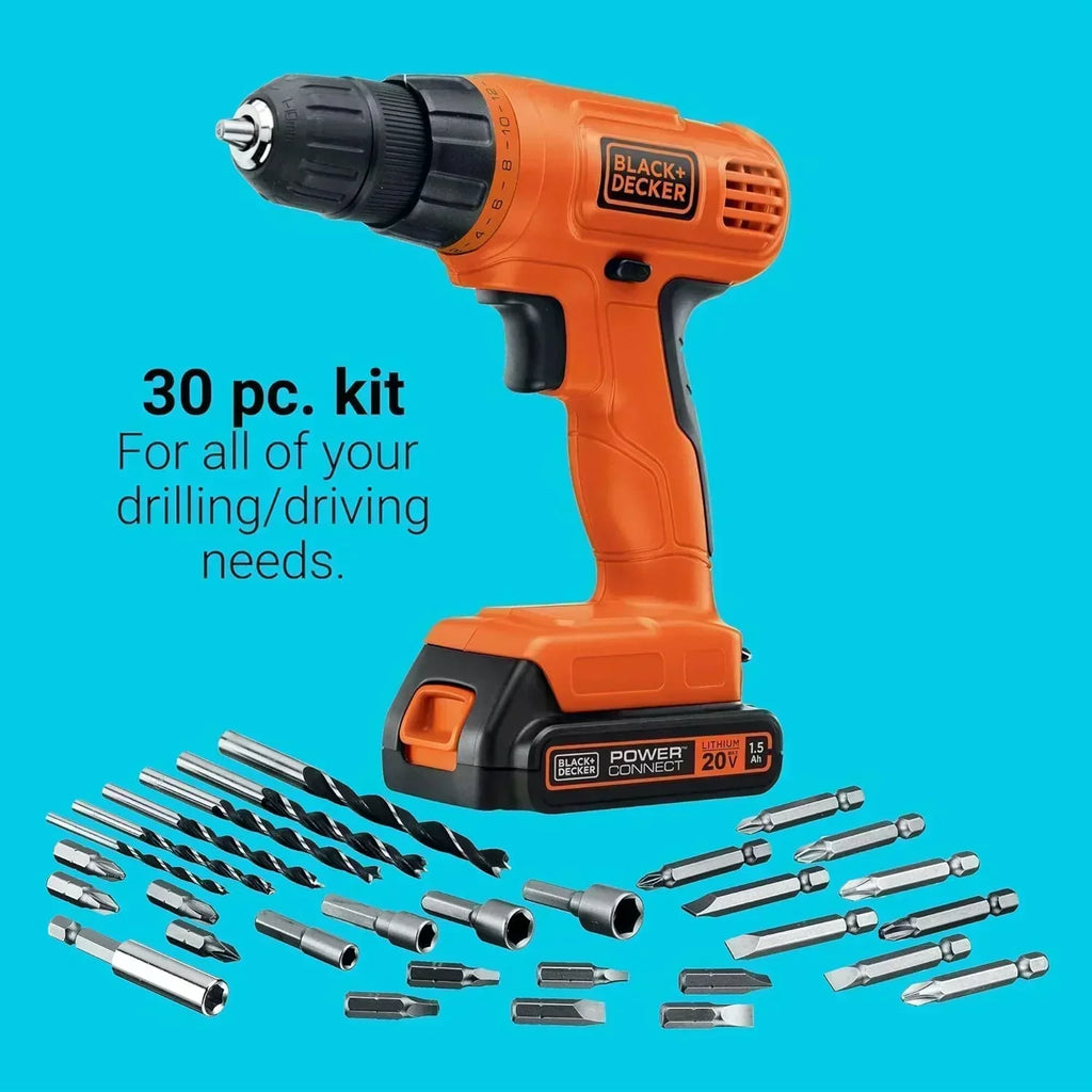 BLACK+DECKER 20V MAX POWERCONNECT Power Drill Cordless Drill Driver Electric Screwdriver