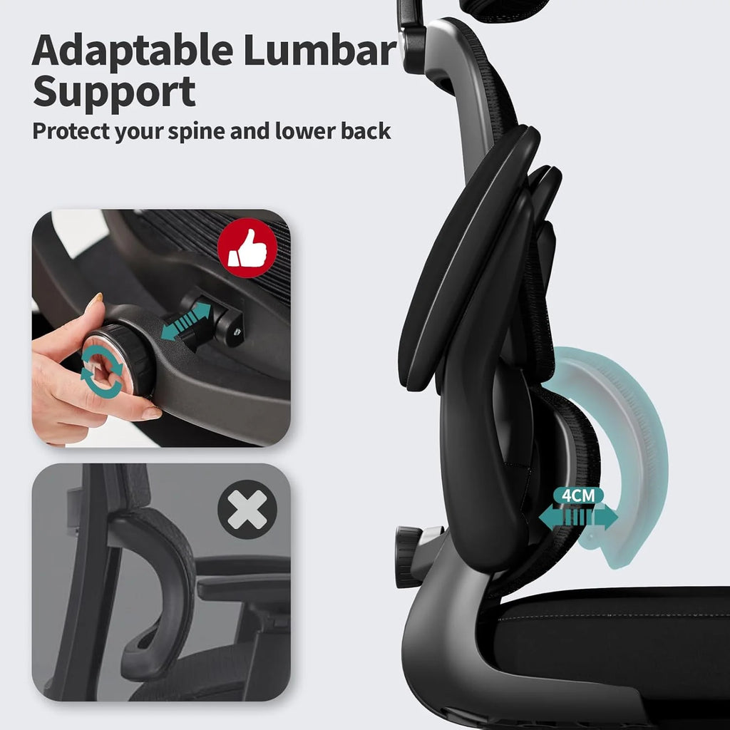 Office Chair Ergonomic Desk Chair, 330 lbs Home Mesh Desk Chair with Wheels, Comfortable Gaming Chair, High Back Office Chair