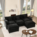 108 Inch U Shape Sofa Sectional Sofa Comfortable Cloud Sofa with Removable Footstool