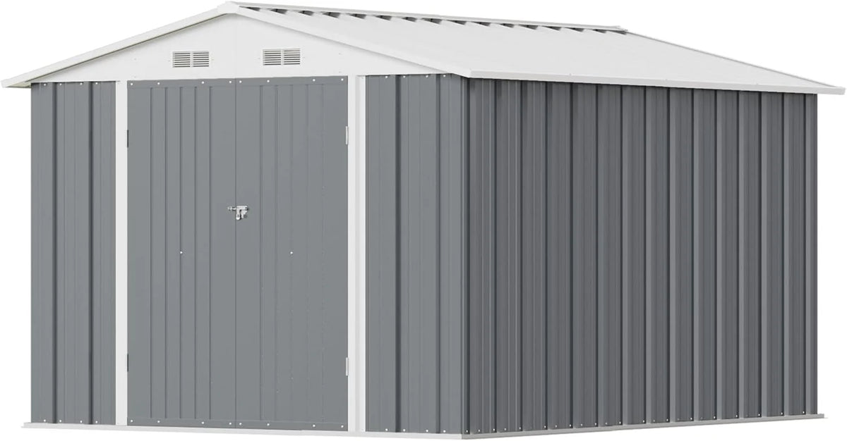 Greesum 6×4 FT Outdoor Storage Shed, Metal Patio Storage Shed with Lockable Door