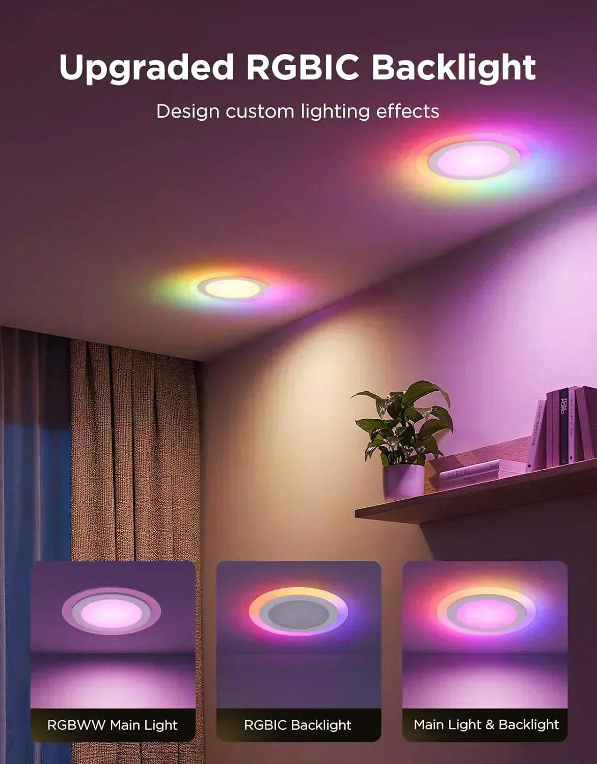 Smart Recessed Lighting 6 Dimmable 1100LM Canless Downlight with Junction Box