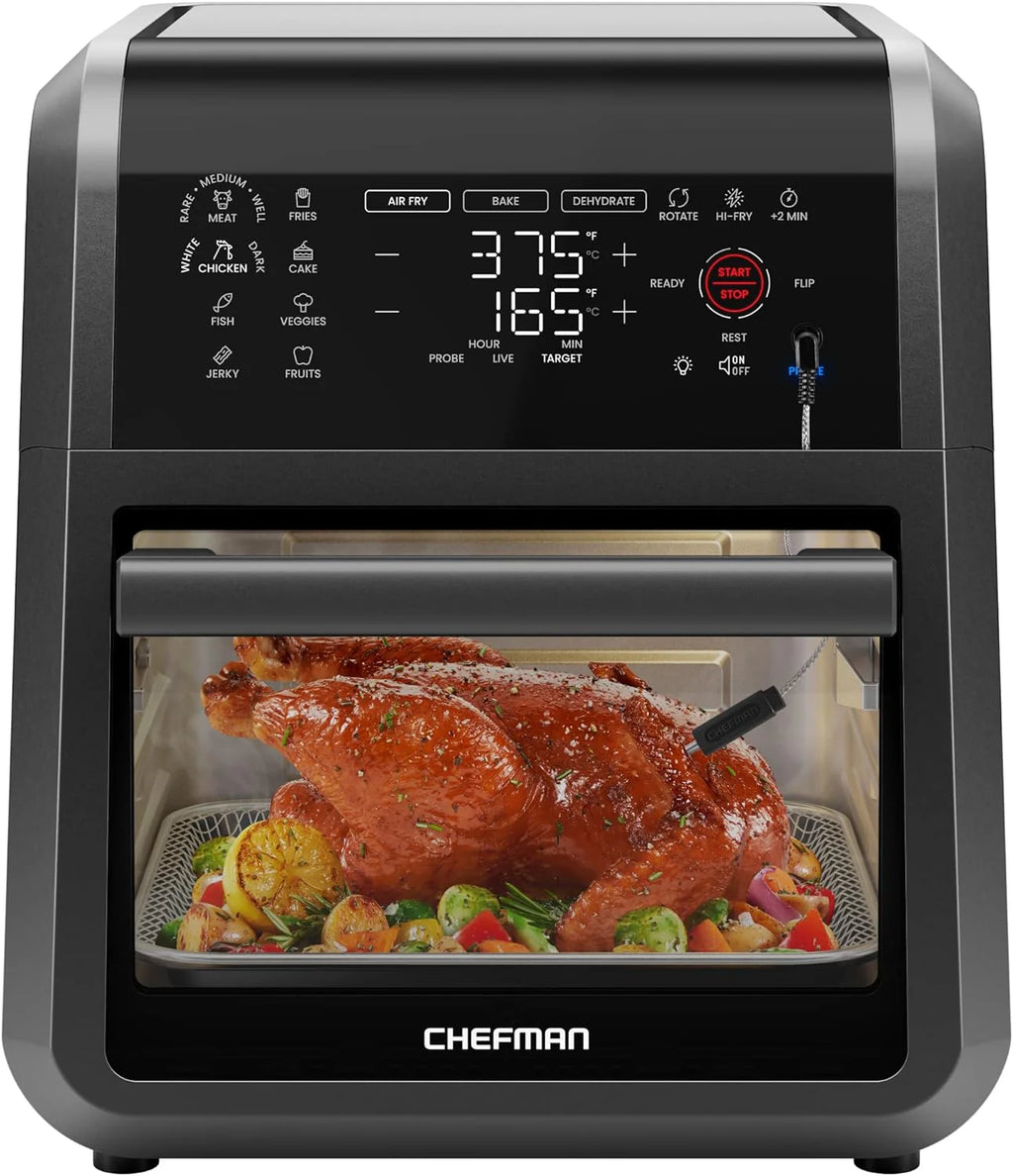 CHEFMAN ExacTemp 12-Quart Air Fryer Integrated Smart Cooking 28 Touchscreen Presets