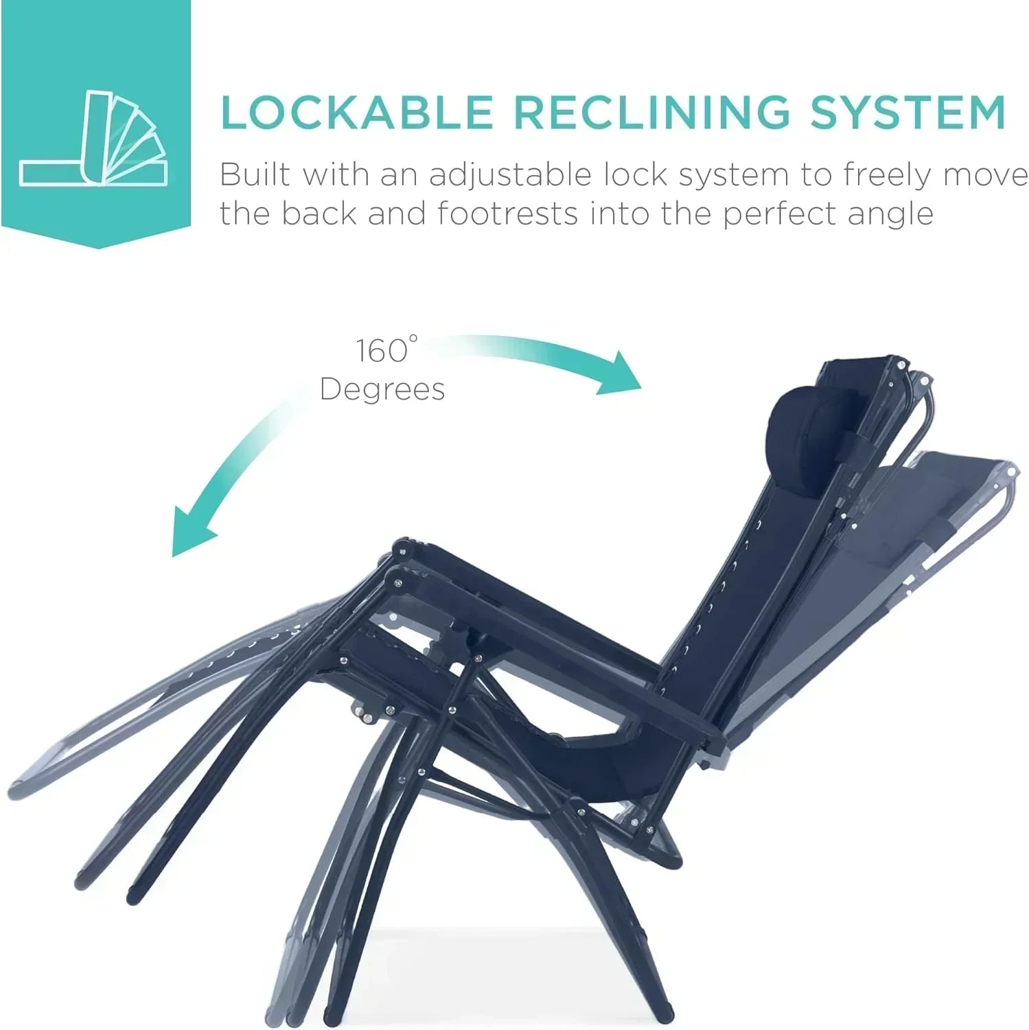 Best Choice Products Folding Zero Gravity Recliner Patio Lounge Chair Adjustable Canopy Shade