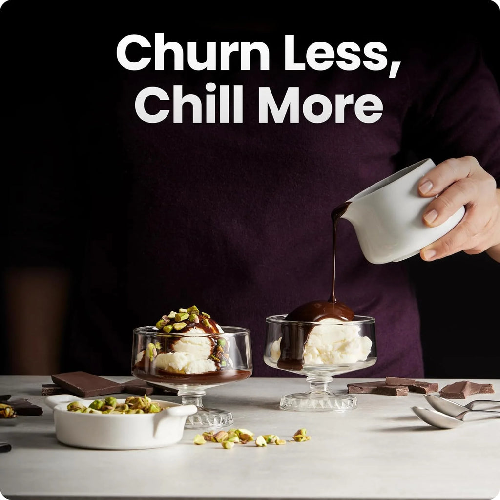 Iceman by Chefman Ice Cream Maker, No Pre-Freezing with Built-In Compressor, Makes Ice Cream, Froyo, Sorbet, Sherbet, Italian Ice, Frozen Yogurt, Digital Display w/ 3 Presets, 2 Pint Inserts Included
