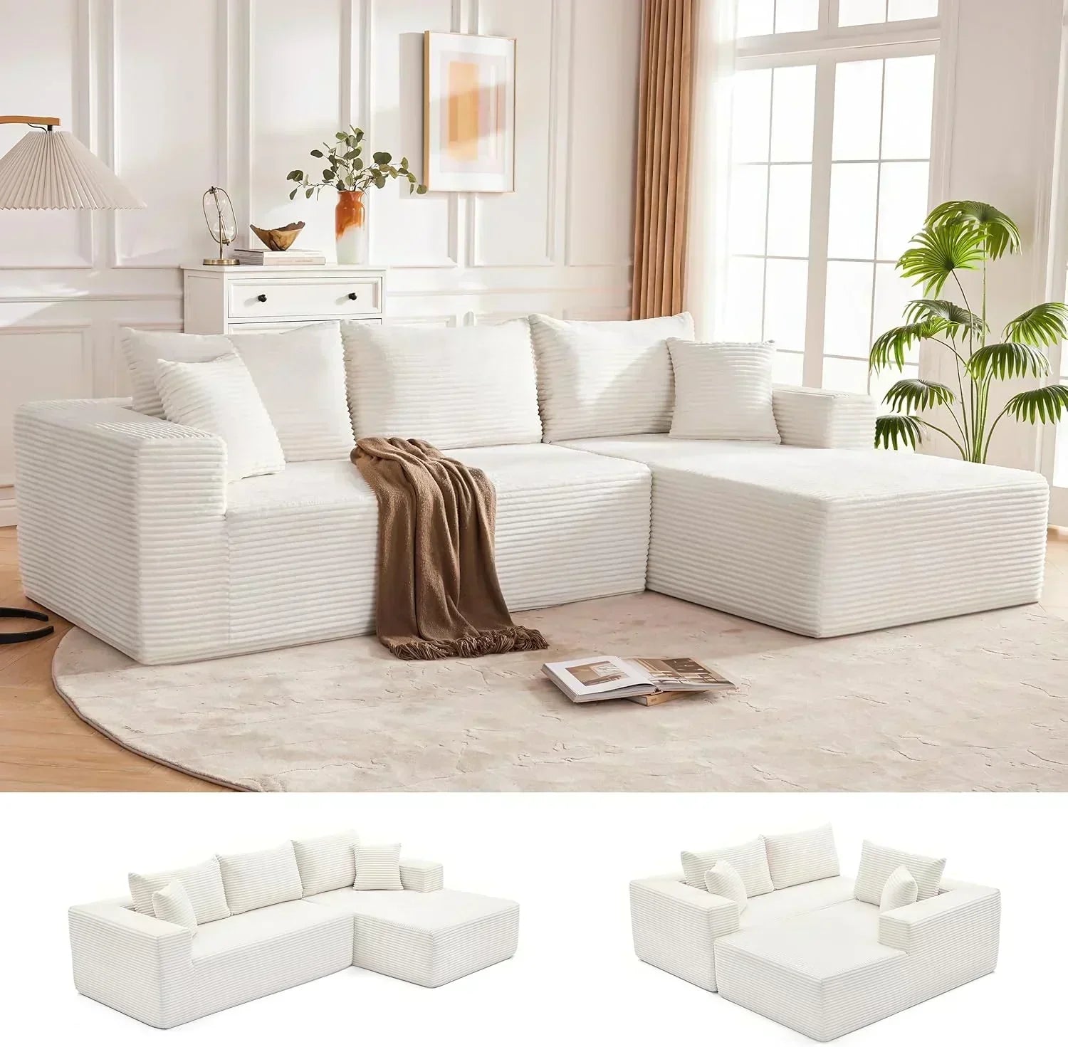 110-inch cloud sofa boneless sofa in the living room modular sofa with deep seats