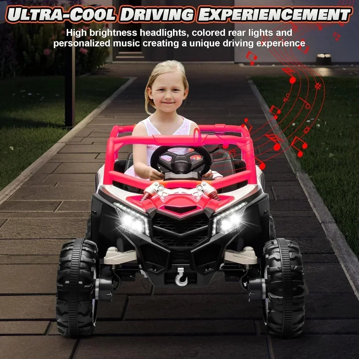 JOYRACER Kids Remote Control Car with 4 x 150W Motors Shock Absorbers Bluetooth MP3 Player
