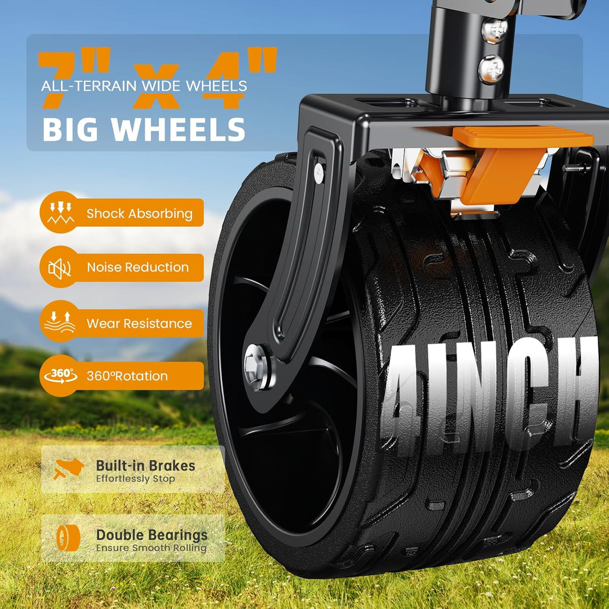 Foldable 50''L Extra Long Double Decker Wagon for Sport 400L Collapsible Heavy Duty Wagon Cart