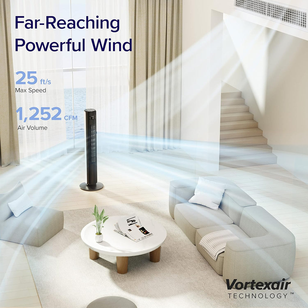 LEVOIT Tower Fan for Bedroom Standing Fan with 28dB Quiet for Sleep Remoter 12H Timer
