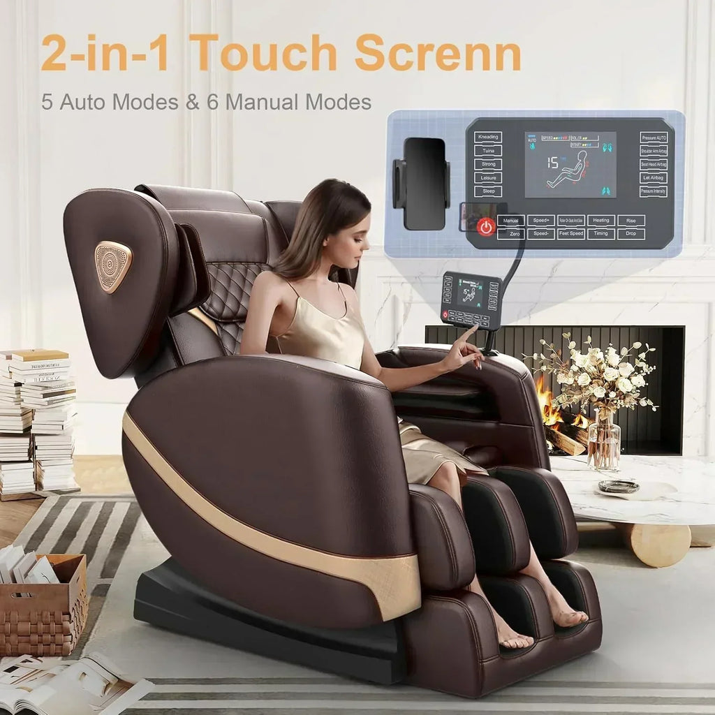 Full Body Massage Chair Zero Gravity Massage Chair with 10 Fixed Rollers Heating Foot Massage
